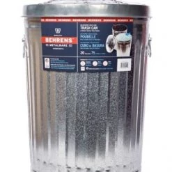 Behrens 20 Gallon Galvanized Steel Trash Can with Lid