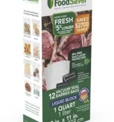 FoodSaver® Liquid Block Vacuum-Seal Quart Bags, 12 Count