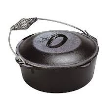 Lodge 5 Qt. Dutch Oven w/Spiral Bail Handle & Iron Cover