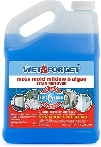 Wet & Forget 800006 Moss, Mold, Mildew and Algae Stain Remover Concentrate โ 1 Gallon