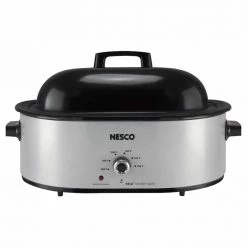 Nesco 18 Qt. Stainless Steel Roaster Oven Porcelain Cookwell