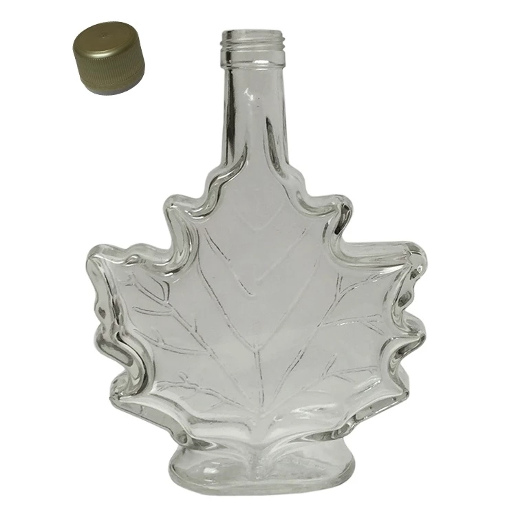 CDL Roth Sugar Bush Maple Leaf Shaped Glass Bottle