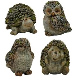 Alpine Bird, Turtle, Hedgehog and Owl Statues – Assorted
